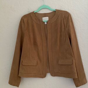 Charter Club Faux Suede Cardigan Open Front Size M